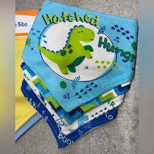 Luvable Friends Dinosaur Bandana Bibs - Blue and Green